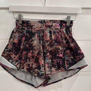 lululemon athletica Black Multi Floral Athletic Shorts